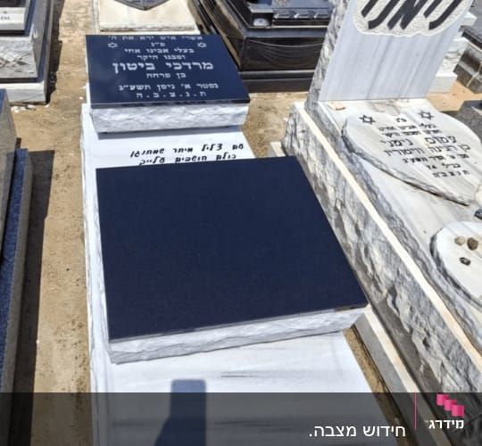 מצבות שונות בבית קברות עם כיתוב בעברית